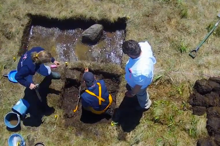 Archaeologists digging at Point Rosee.
