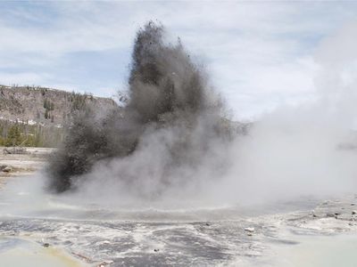 Hydrothermal activity at Yellowstone National Park. Is this the kind of setting where life arose?