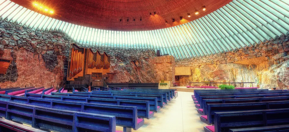  Helsinki's famous Temppeliaukion rock church 
