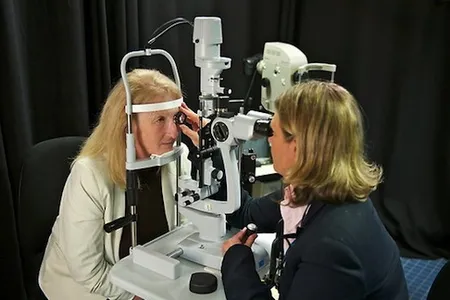Dianne Ashworth has her eyes, both bionic and natural, tested.