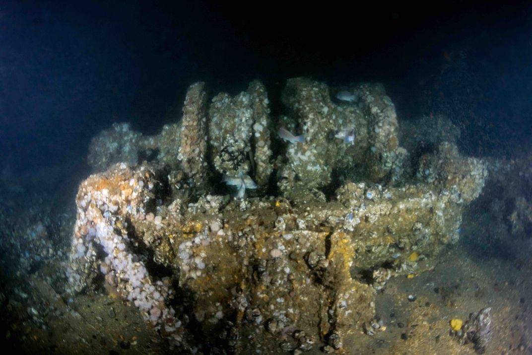 Shipwreck under water