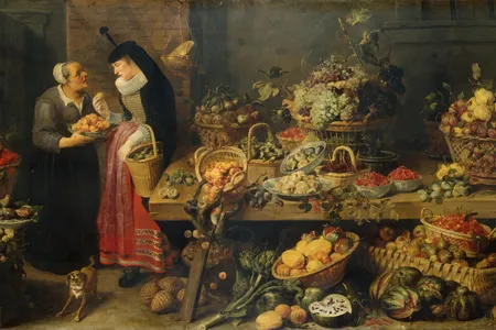 Frans Snyders' Fruit Stall features a vast spread of produce from the 17th century.