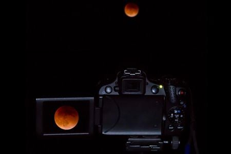 People around the world gathered to photograph and ogle the bright red glow of last night’s supermoon lunar eclipse.