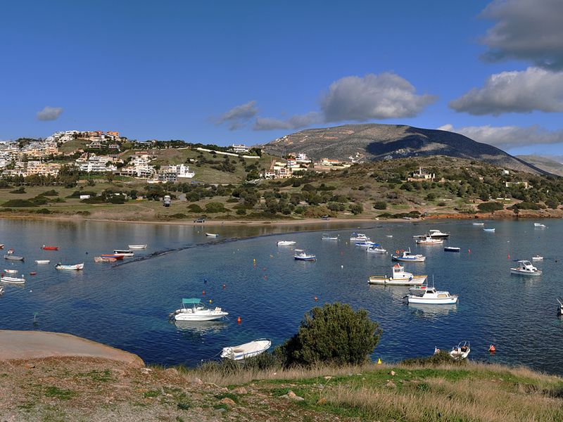 A six-photo stich panorama of the Anavyssos Bay , Athens-Greece ...