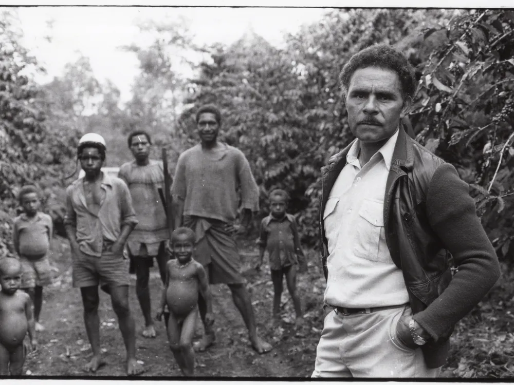 Joe Leahy at his Kilima coffee plantation at the height of his wealth and power.