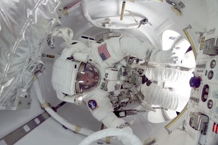 Inside the space station’s Quest airlock.