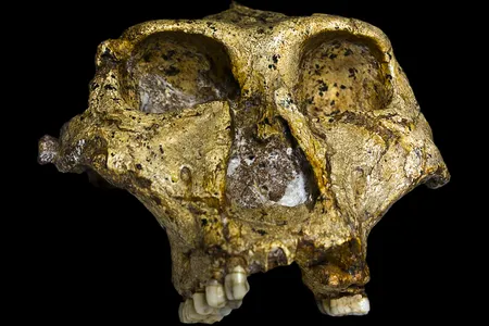 This skull of a 1.8-million-year-old&nbsp;Paranthropus robustus individual was unearthed in South Africa, but it was not one of the fossils included in the study.
