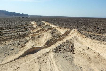 Truck tracks on the Nasca lines