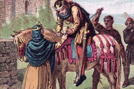 This illustration puts the blame of the murder of Edward on Elfrida.