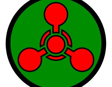 The symbol for chemical weapons