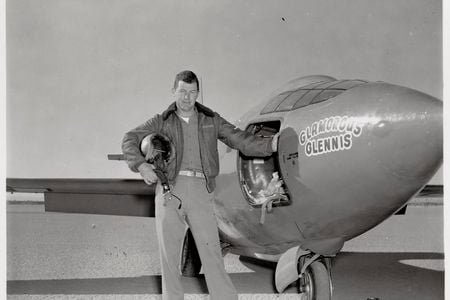 Chuck Yeager with Bell X-1. (NASM)

