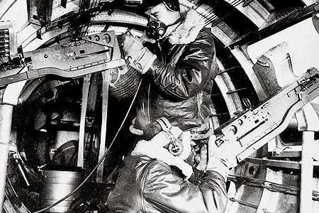 Bundled against temperatures as low as –60° F, aerial gunners struggled to protect their B-17s from German fighters.