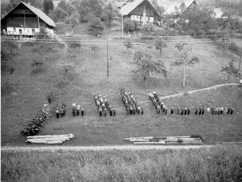 A photo by Raymond Betrand of French resistance fighters trained and armed by Coolidge in August 1944
