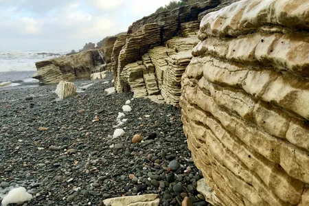 Combining carbon dioxide and calcium creates calcium carbonate rocks such as limestone.