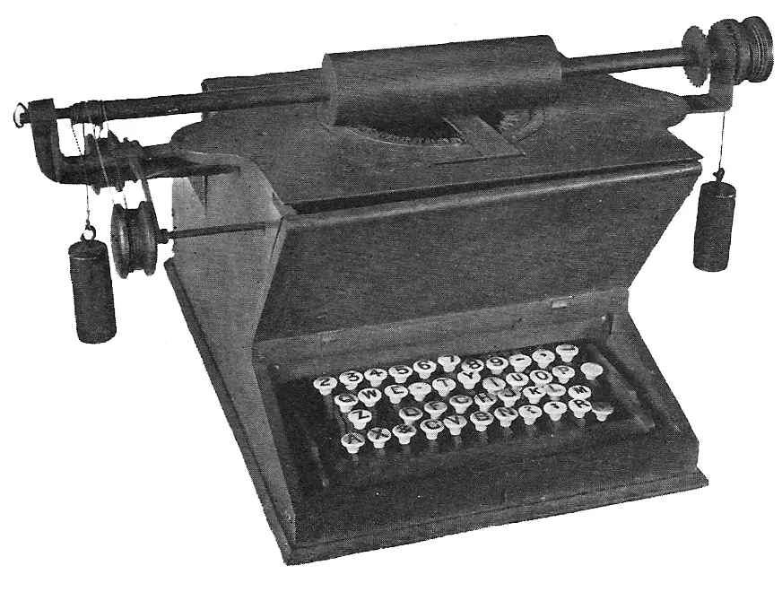 1873 prototype typewriter
