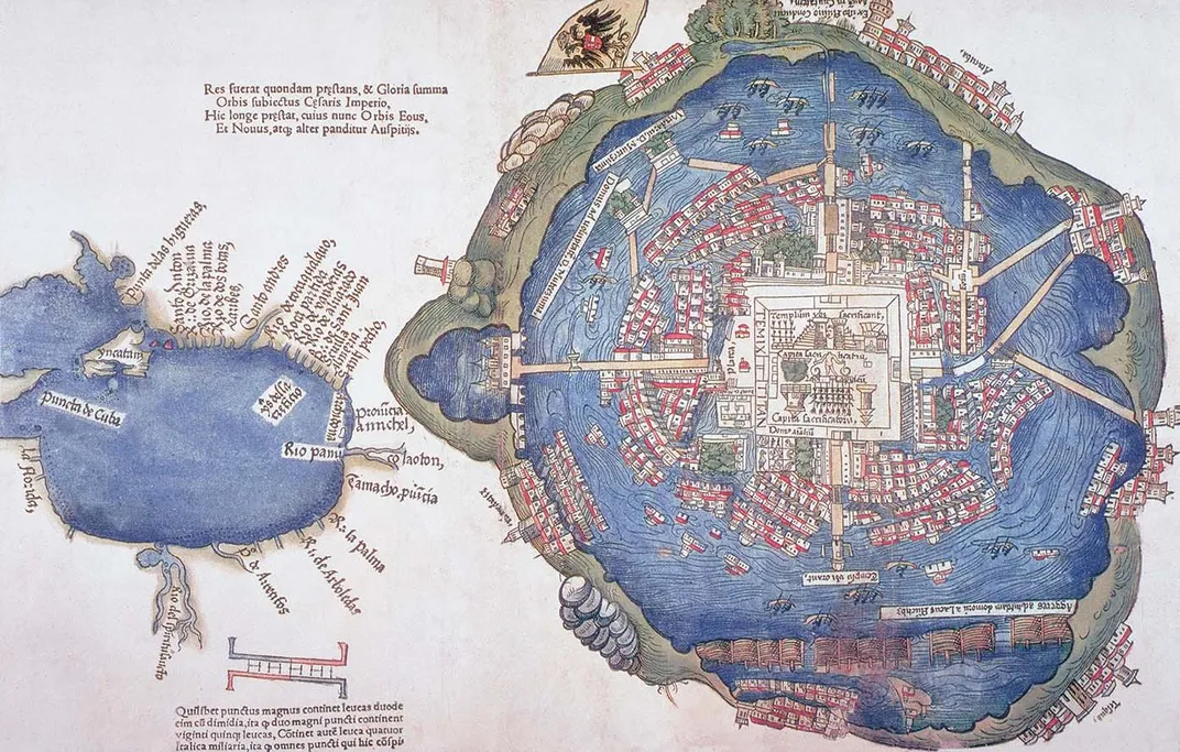 a historic map showing the historic center of Mexico City