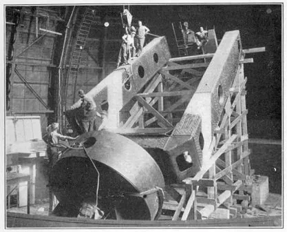 Assembling the 100-inch Hooker Telescope.