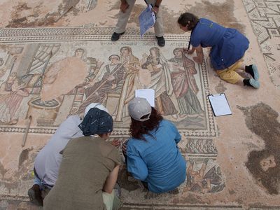One of the mosaics at Paphos, Cyprus.