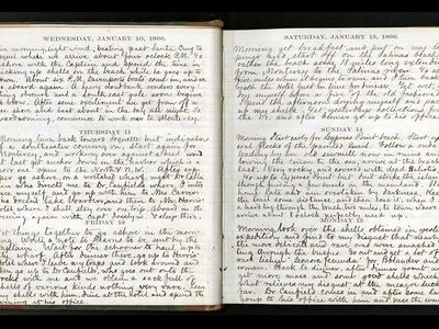A page out of the diary of William H. Dall, one of the many documents being transcribed by the Smithsonian Transcription Center's small army of volunteers. At the ripe age of 21, Dall set off in 1865 to explore the Arctic on a Western Union Telegraph Expedition. 