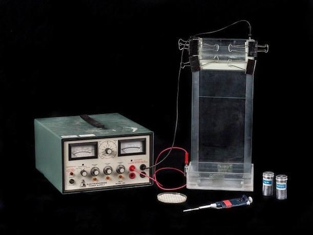 Electrophoresis equipment used in early genetic research at Genentech