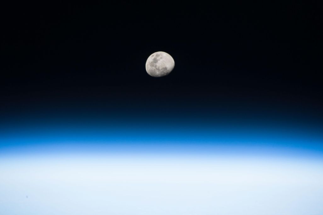 the moon seen from the International Space Station