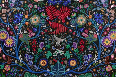 The Wisdom of the Universe (detail) by Christi Belcourt (Michif), 2014