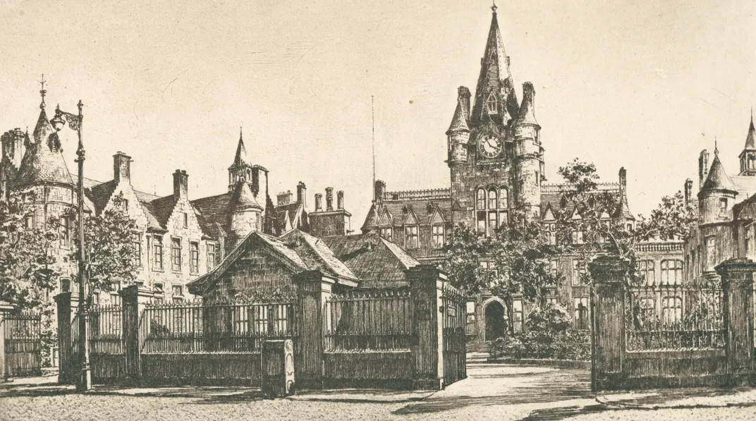 An 1879 drawing of the Royal Infirmary of Edinburgh