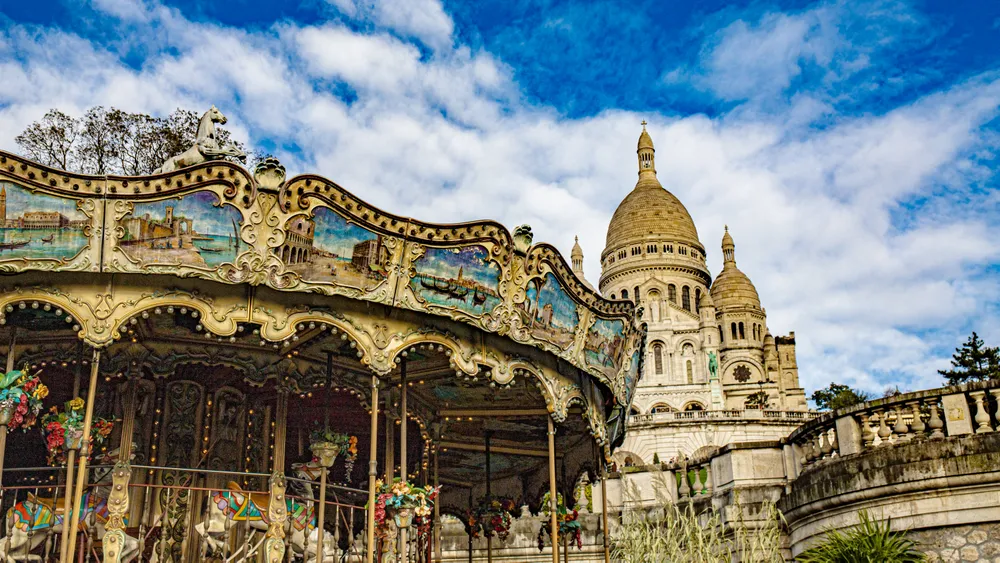 The Sacré Coeur Basilica in Montmartre Paris, France.