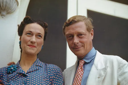 Wallis Simpson and Prince Edward outside of Government House in Nassau, the Bahamas, circa 1942