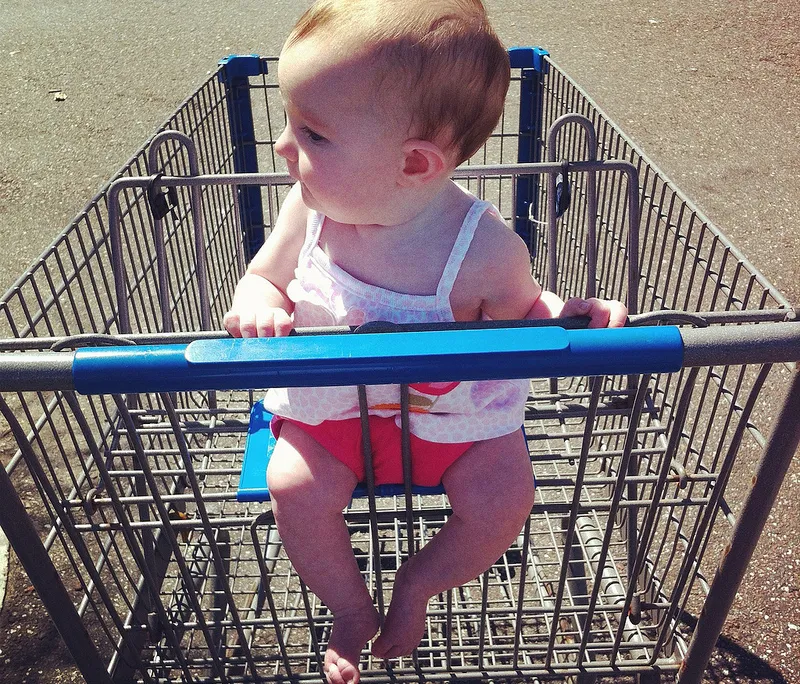 baby in cart