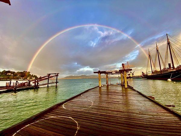 A rainbow over the Maritime Museum in San Francisco thumbnail