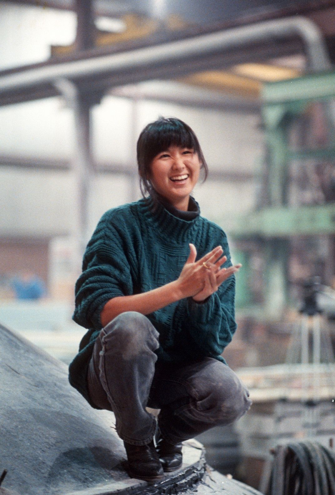 Maya Lin working on Civil Rights Memorial, Adam Stoltman, 1989