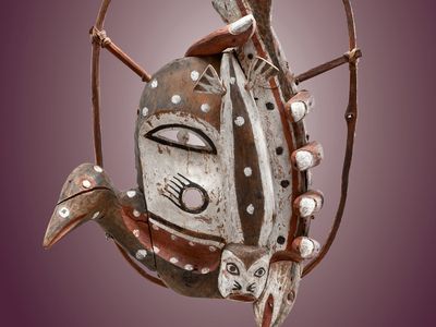 This elaborate dance mask (ca. 1900) with representations of a spirit, seal, fish, and bird held in a human hand, was made by a Yup’ik artist from Alaska and is part of a group of Native American artworks that will soon be integrated into the Metropolitan Museum's American Wing. 