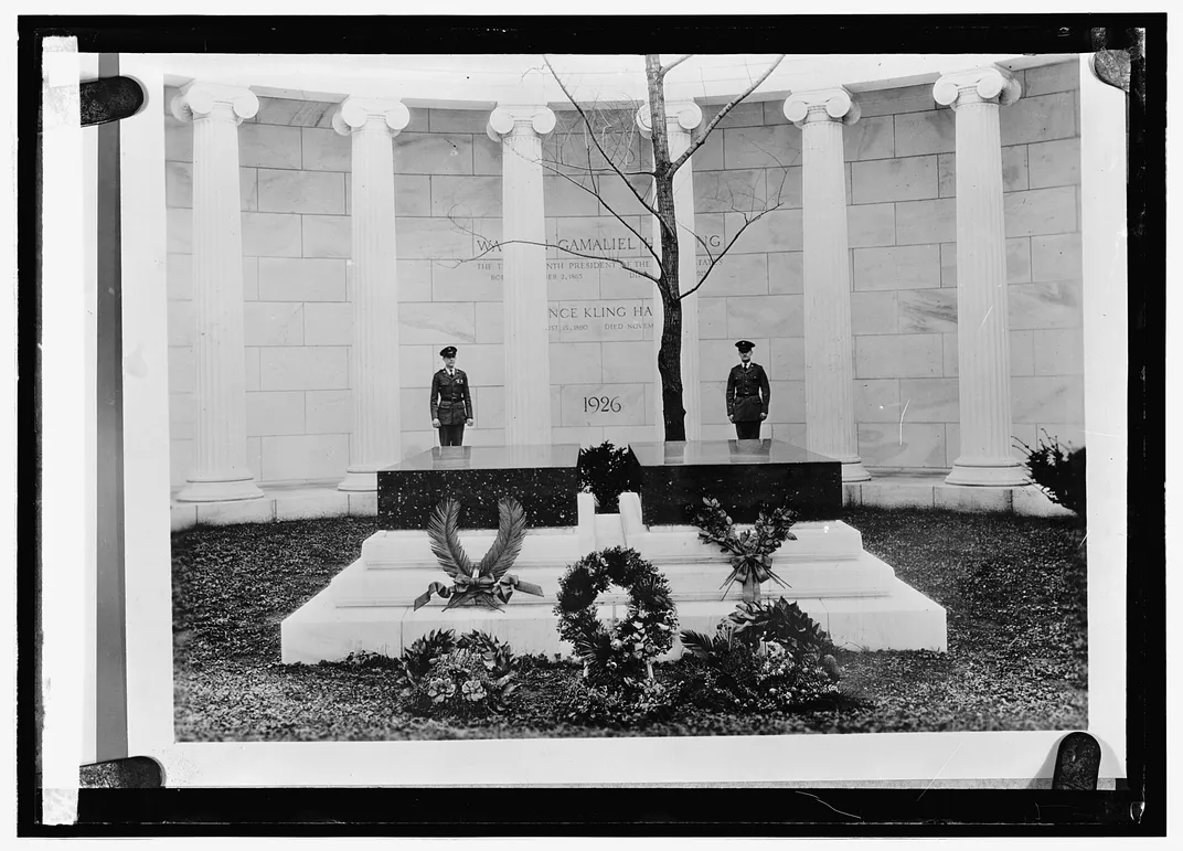 The graves of Warren G. Harding and Florence Harding