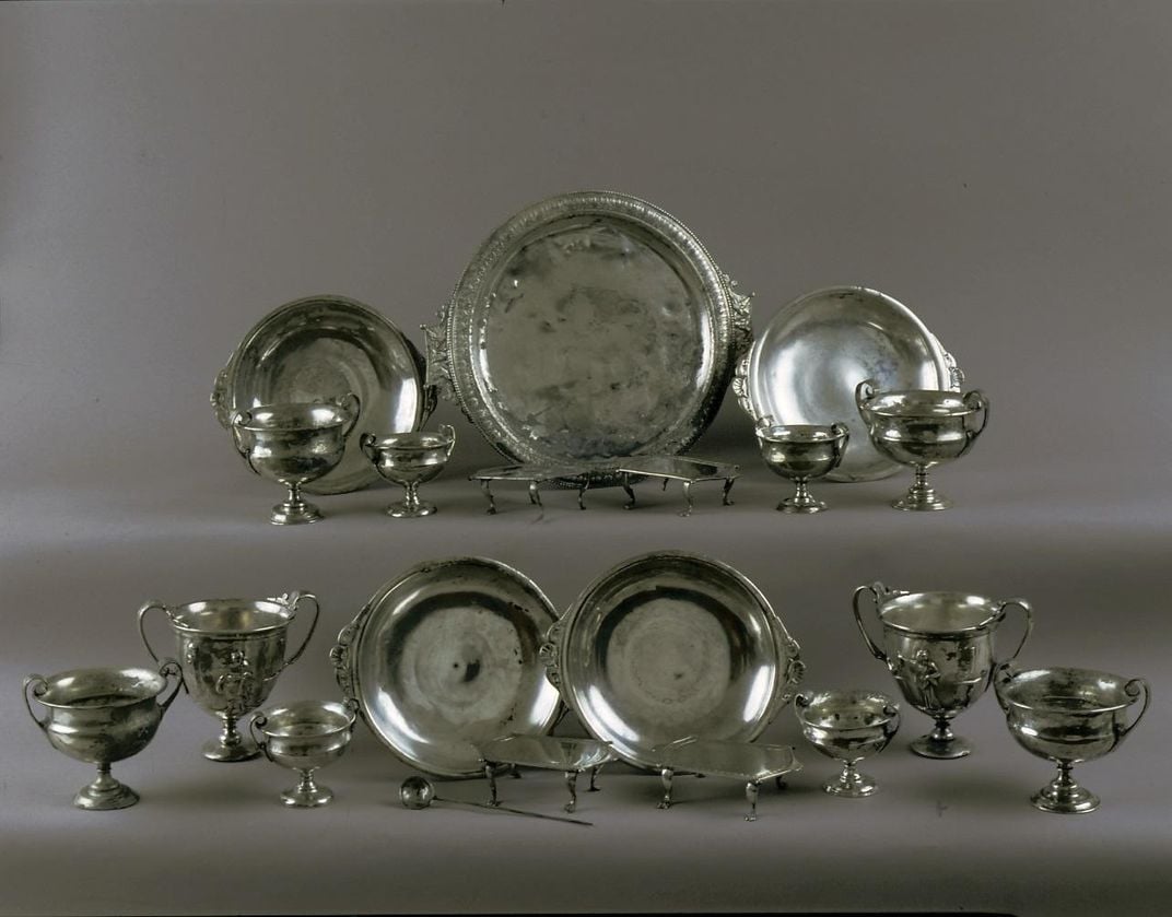 Silver table set known as the Moregine Treasure