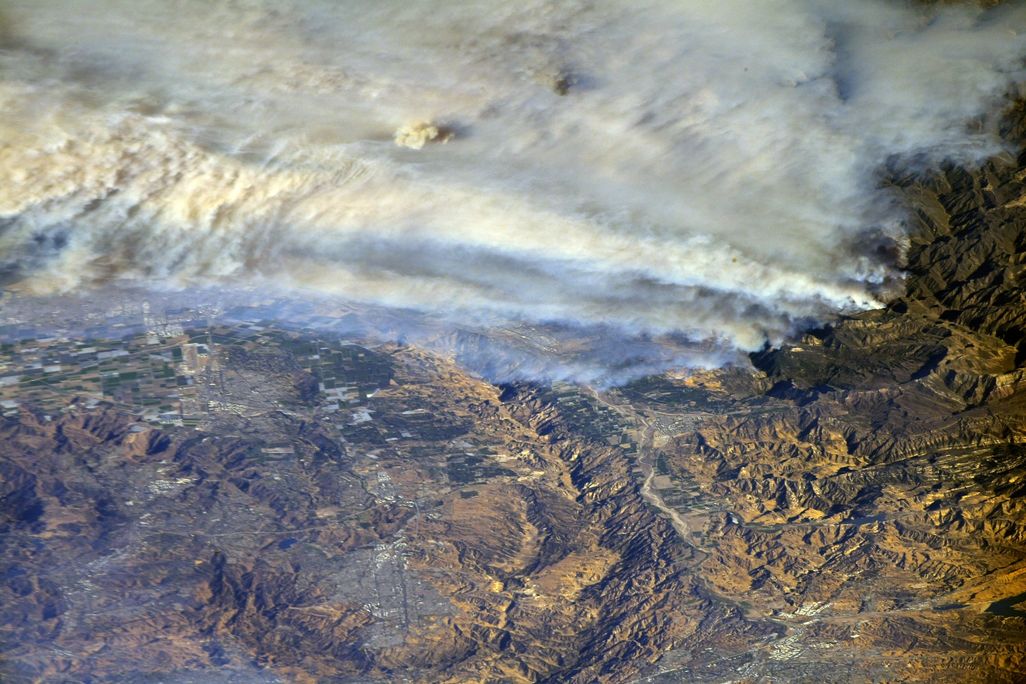 A view of the California fires taken from the International Space Station