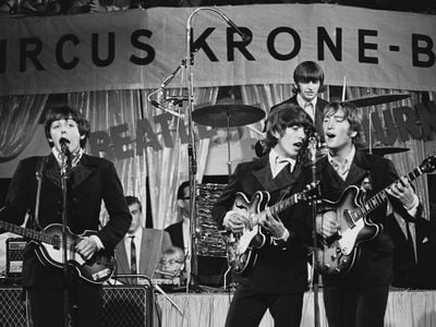 The Beatles perform at the Circus Krone Building in Munich on June 24, 1966. The newly released song features contributions from all four band members.
