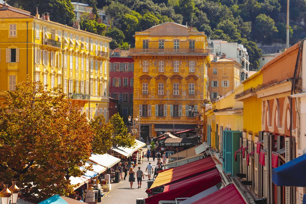 Cours Saleya, home to the famous flower market in Nice