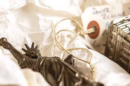 A toy Statue of Liberty was one of thousands sold to raise funds to build the real statue's pedestal.