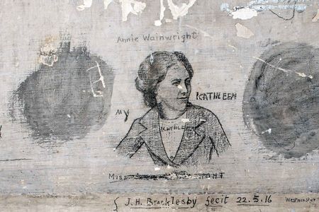 A sketch by Bert Brocklesby of his fiancée, Annie Wainwright. Annie's brother was killed at the front and Bert traveled to Vienna to do aid work after the war. Annie objected, and broke off their engagement