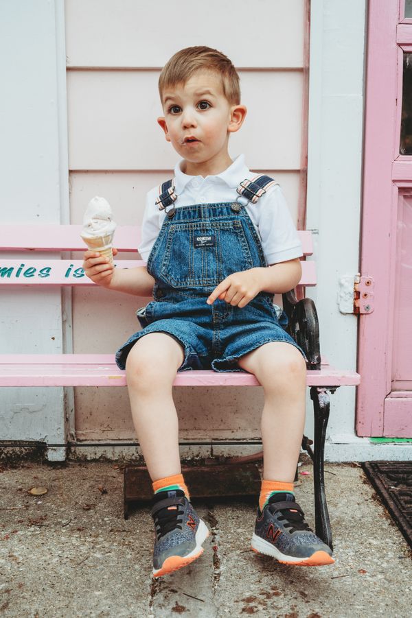 Young Boy Enjoying Ice Cream Cone thumbnail