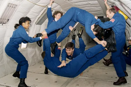 Astronauts training (and having a little fun) on the KC-135.
