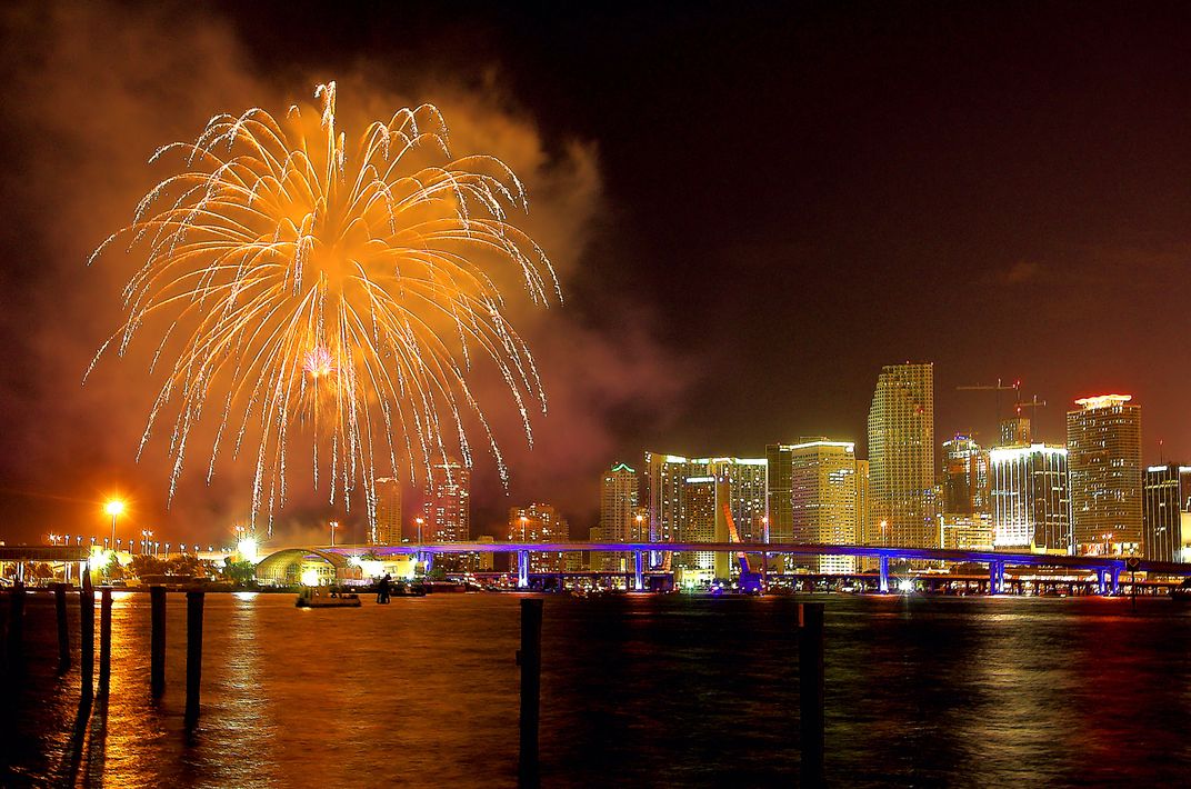 4th of July fireworks over downtown Miami Smithsonian Photo Contest