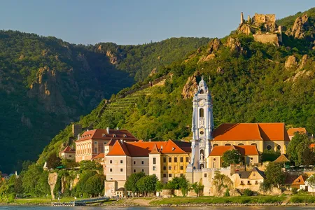 The village and vineyards of Dürnstein form part of Lower Austria's Wachau Valley.