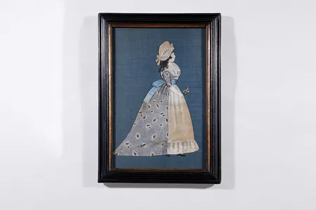 Attributed to Mary Way&nbsp;or Elizabeth Way Champlain,&nbsp;A&nbsp;Lady Holding a Bouquet, circa&nbsp;1790&ndash;1800