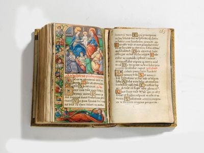 The prayer book is written in Latin and French and features 40 miniature illustrations.