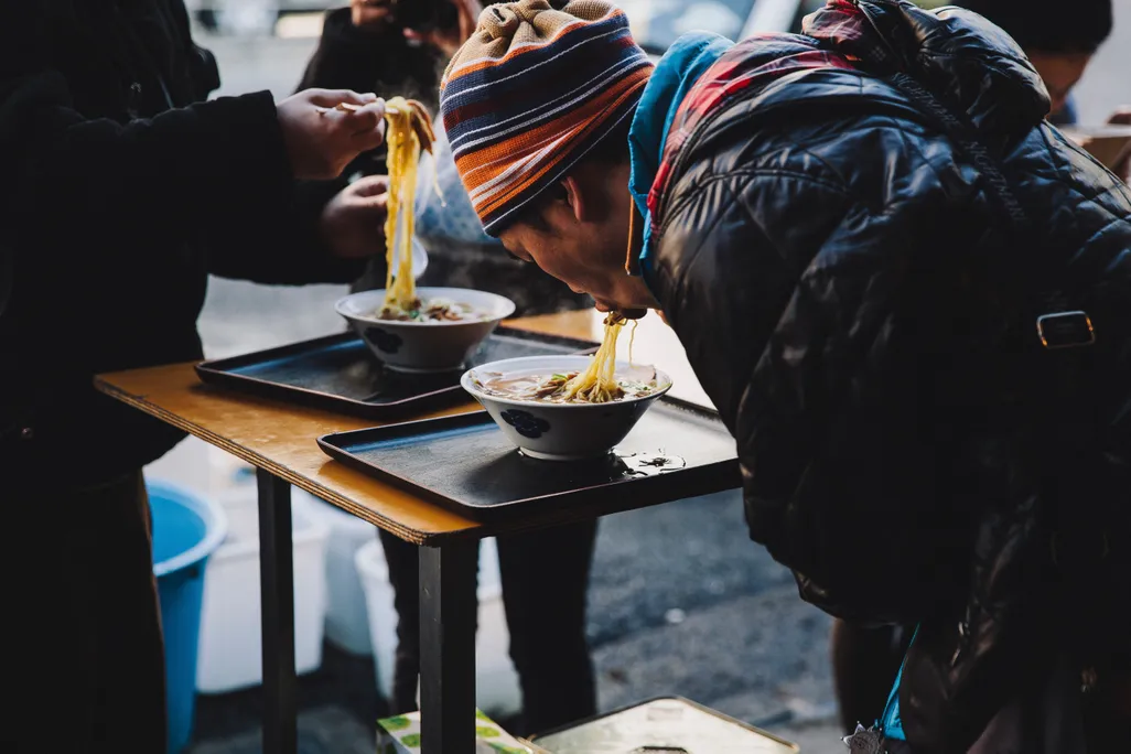 Slurping hot ramen
