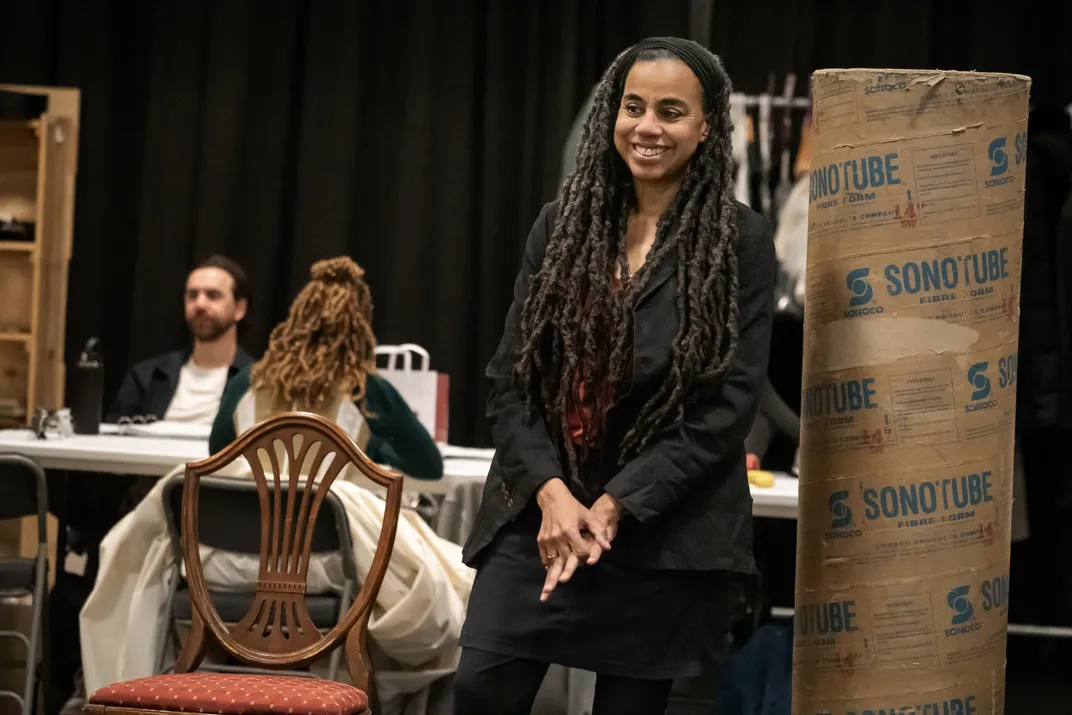 Suzan-Lori Parks attends a rehearsal for the New York premiere of Sally & Tom.