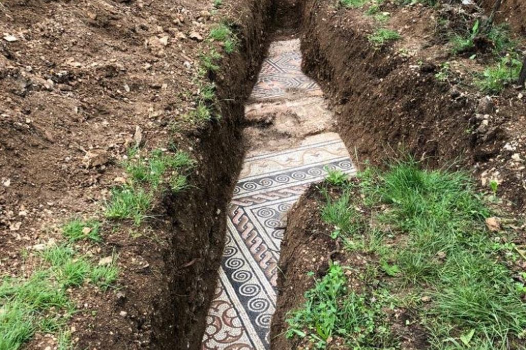 Ancient Roman mosaic floor
