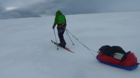 Felicity Aston, shown here in Iceland, is currently attempting cross Antarctica alone.